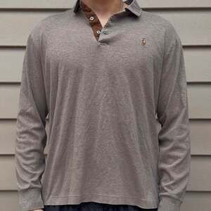 Polo Ralph Lauren Long-Sleeve Rugby Polo Taupe Size M